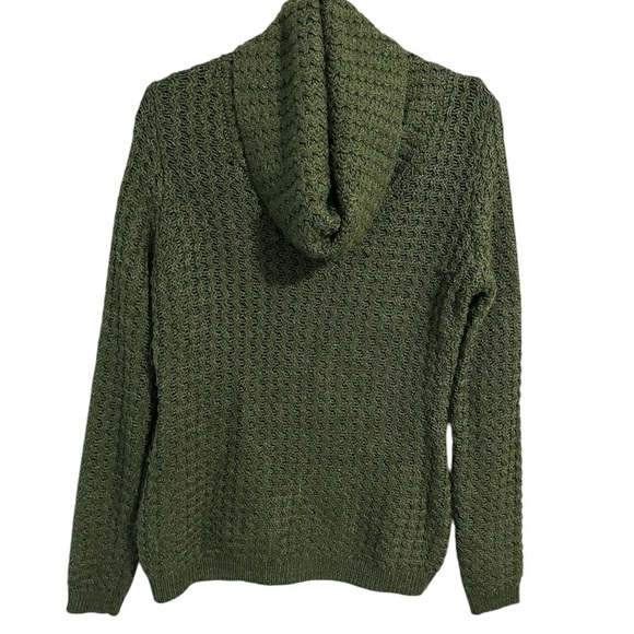 Banana Republic Cowl Turtleneck Knit Wool Alpaca Blend Olive Cargo Chunky Size M - Picture 2 of 7